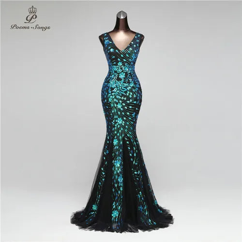 Elegant Mermaid Evening Dress Gowns Formal