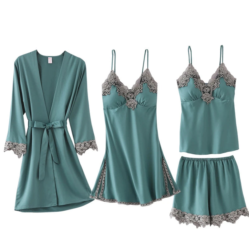 Green Women Lace Robes