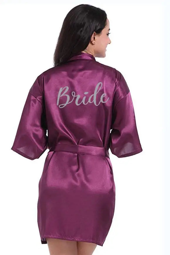 Mother of the Groom Robes & Short Bride Kimono & Bridesmaid Satin Robes