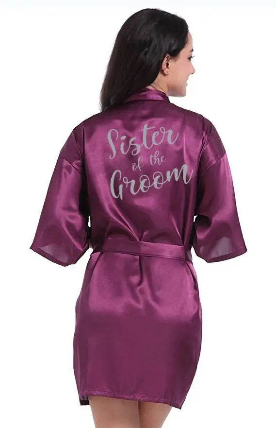 Mother of the Groom Robes & Short Bride Kimono & Bridesmaid Satin Robes