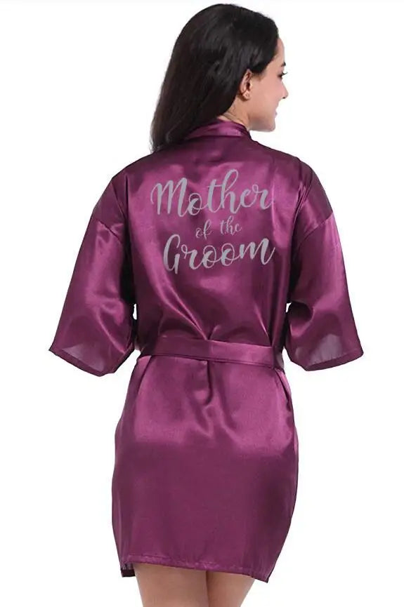 Mother of the Groom Robes & Short Bride Kimono & Bridesmaid Satin Robes