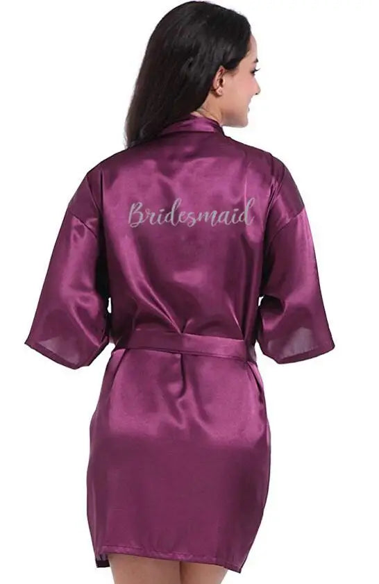 Mother of the Groom Robes & Short Bride Kimono & Bridesmaid Satin Robes