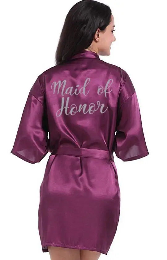 Mother of the Groom Robes & Short Bride Kimono & Bridesmaid Satin Robes