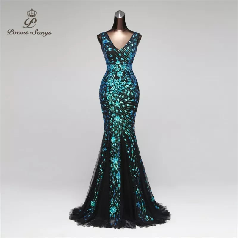 Elegant Mermaid Evening Dress Gowns Formal