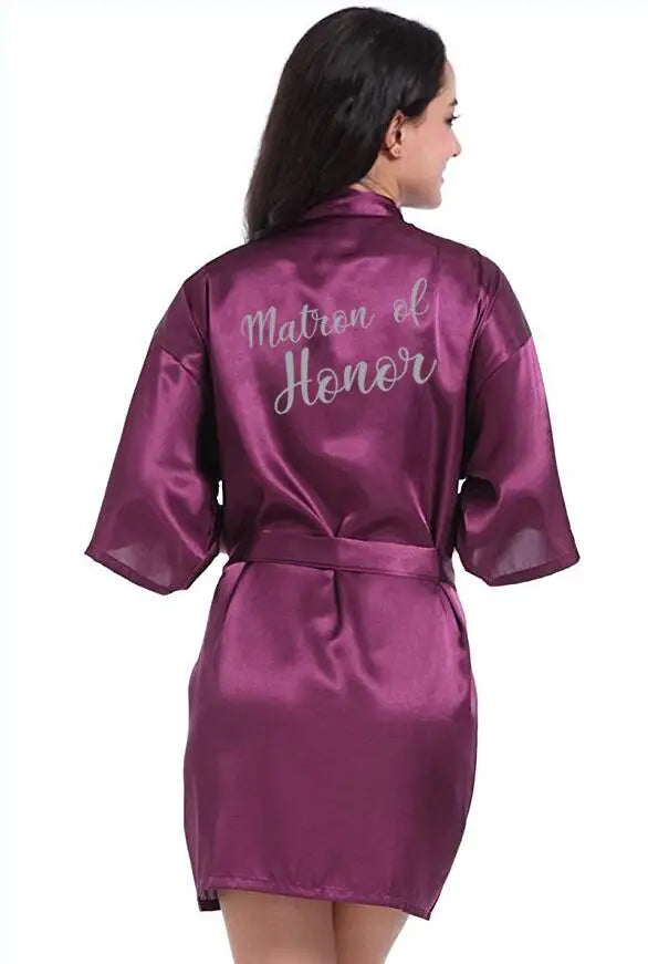 Mother of the Groom Robes & Short Bride Kimono & Bridesmaid Satin Robes