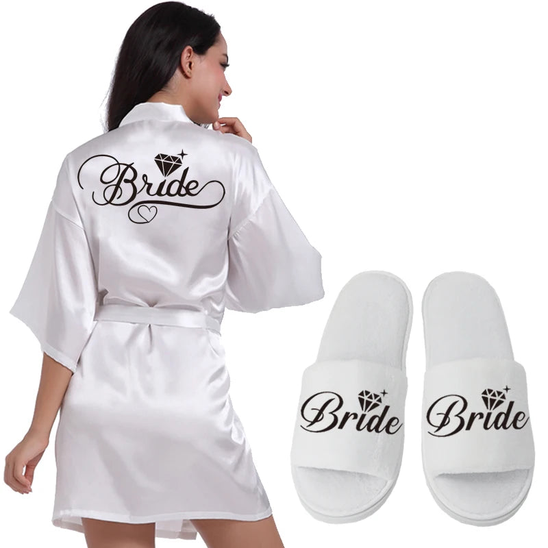 Silver Writing Bridal Wedding Robes