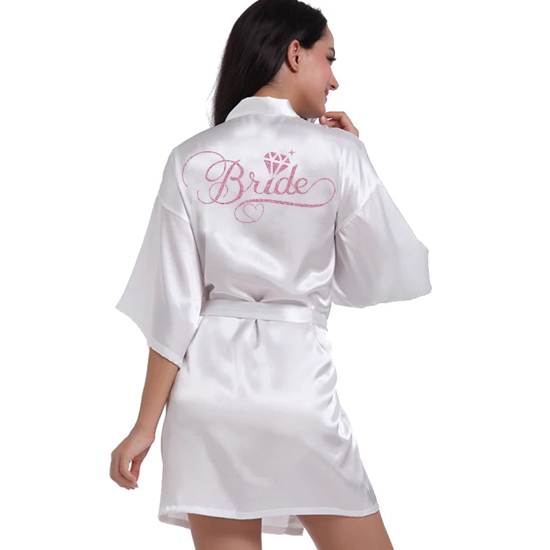 Silver Writing Bridal Wedding Robes