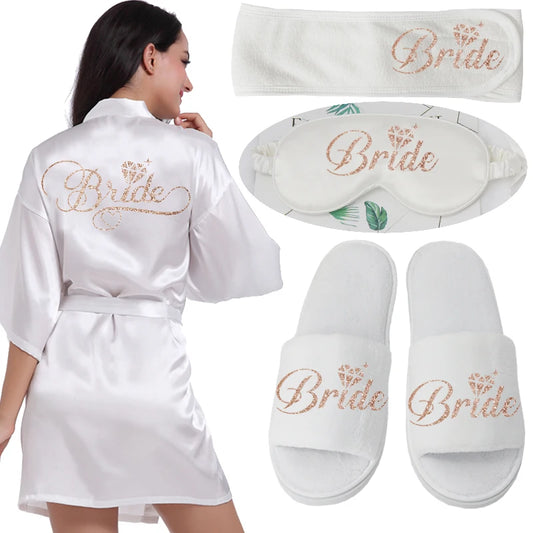 Silver Writing Bridal Wedding Robes