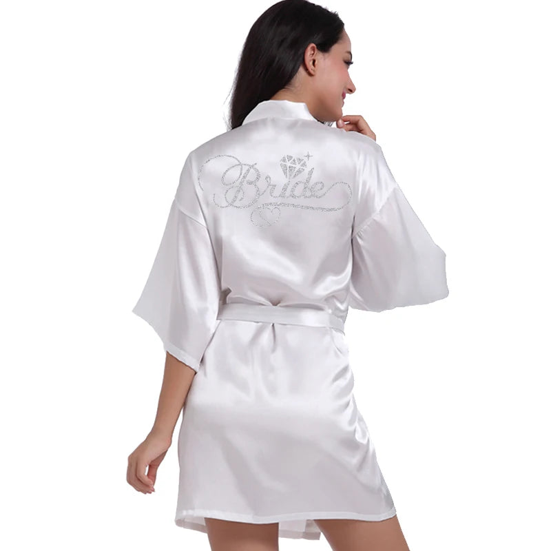 Silver Writing Bridal Wedding Robes