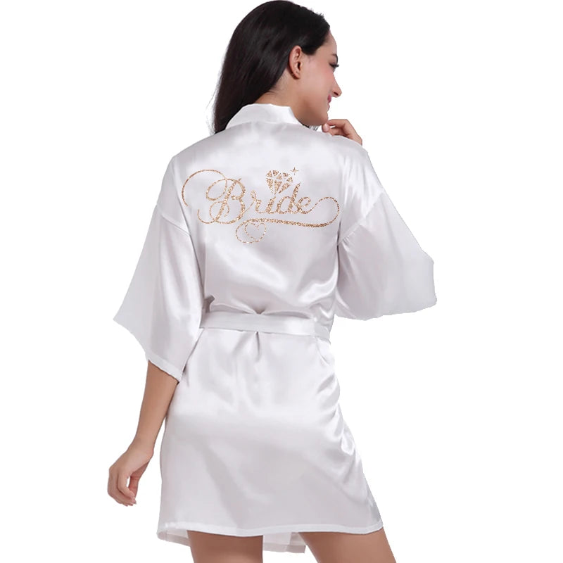 Silver Writing Bridal Wedding Robes