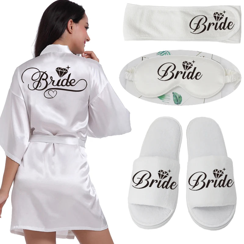 Silver Writing Bridal Wedding Robes