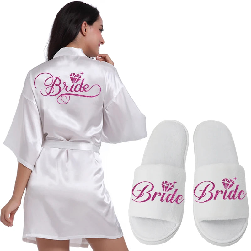 Silver Writing Bridal Wedding Robes