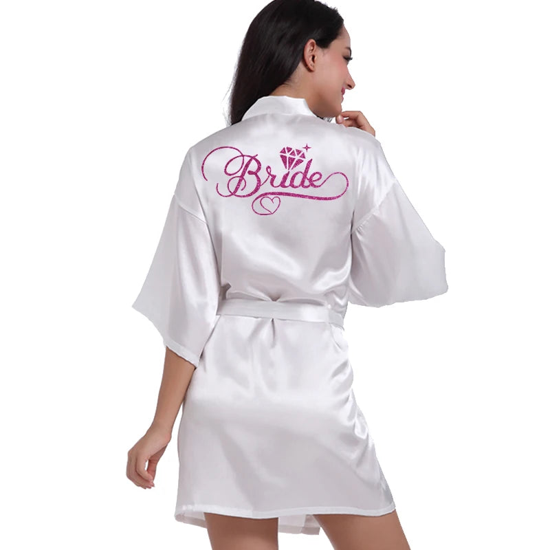 Silver Writing Bridal Wedding Robes